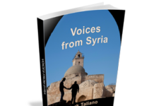 How is Mark Taliano’s book Voices from Syria Prescient?/Co-Pilot Voices from Syria book cover with silhouettes