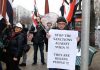 The US admits they are to blame for the Syrian hunger/ By Steven Sahiounie, MIDEAST DISCOURSE Protesters holding signs against sanctions on Syria in a public demonstration.