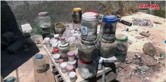 Army finds human organs preserved for trafficking inside terrorist hideout in al-Ghadfa village, Idleb southern countryside/By Nisreen Othman/Hala Zain/SANA News