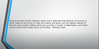 Syria: Last Frontier Between Good and Evil