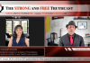 “How many people are we going to kill if we keep following this narrative?” asks Ontario ER doctor/ By Strong and Free Canada Two hosts discuss education on a live broadcast with 'Strong and Free Truthcast' banner.