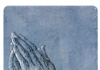 Say A Prayer … Sketch of hands clasped in prayer on a blue background.