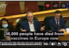 Former WHO vice-president speaks at an EU summit: Approving and promoting the vaccine is the biggest scandal of medical history. https://t.me/GrantWickham A man speaks at a formal meeting with subtitles about COVID-19 deaths.