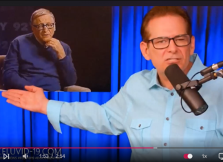Fluvid A man in glasses speaks into a microphone with a thoughtful image of another man in the background.