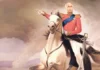 The War in Ukraine: Made in Washington Not Moscow/ By Mike Whitney A regal figure on a white horse in a dramatic, classical painting style.