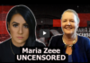 Prof. Dolores Cahill Two women featured in a discussion titled 'Maria Zeee UNCENSORED'.