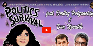 Dmitry Polyanskiy and Dan Kovalik: CLosing Thoughts/ Dan’s Speech to the UN Podcast cover featuring Dmitry Popov and Dan Kovalik discussing politics and survival.