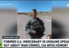 Defector Exposes Ukronazi Crimes A soldier in uniform stands in a desert environment during a news report.