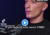 Big Monopoly Narrative Control versus You and Me A man speaking into a microphone on a dark background with CNBC text overlay.