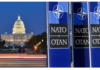 The Smoking Gun: Who Started the War. Was it Russia or Was it US-NATO? NATO Confirms that the Ukraine “War Started in 2014”/ By Prof. Chossudovsky NATO flags displayed near the US Capitol building at dusk.