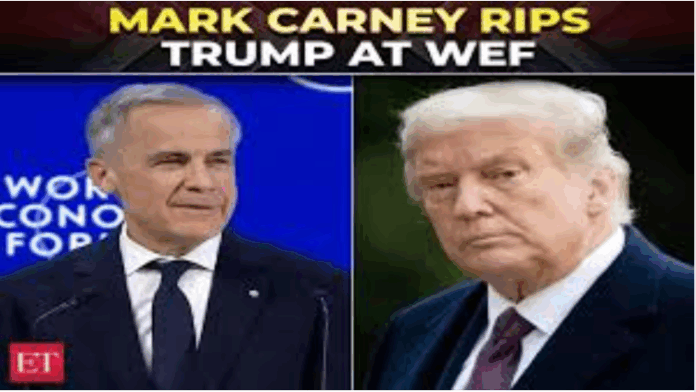 Split image: podium speaker and serious man