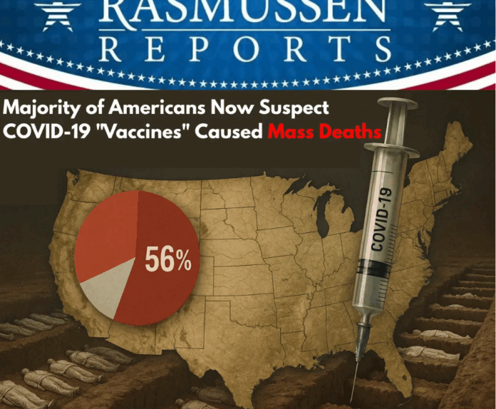 Syringe and 56% pie chart over U.S. map