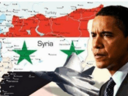 Pensive man with fighter jet and Syria map