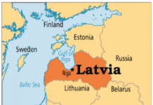 Nazism Openly Celebrated in Latvia/By Lucas Leiroz de Almeida Latvia map highlighting Riga and surrounding countries