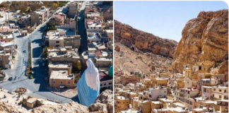 Syrian Christians and Minorities Paying for the West’s Moral Bankrupcy/ By Manaf Hassan Collage of cliffside villages in arid mountains