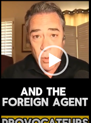 Headshot video thumbnail with "foreign agent" caption