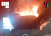 NYT Concedes Mossad Behind Iran Riots Car engulfed in intense flames inside structure