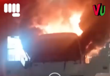 NYT Concedes Mossad Behind Iran Riots Car engulfed in intense flames inside structure